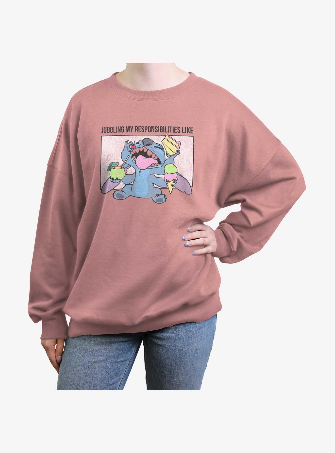 Disney Lilo & Stitch Juggling Responsibilities Girls Oversized Sweatshirt, , hi-res