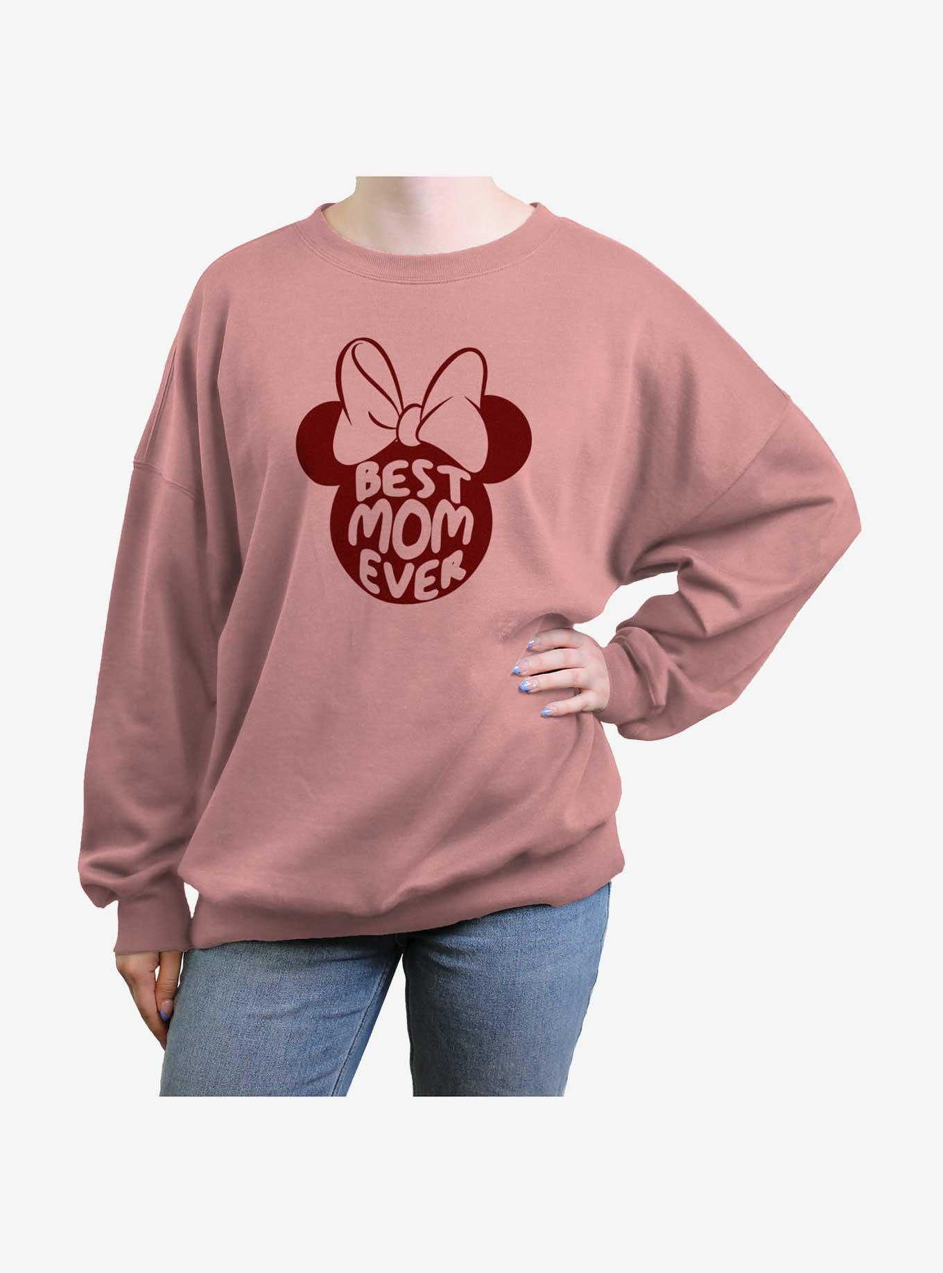 Disney Minnie Mouse Minnie Best Mom Ever Girls Oversized Sweatshirt, DESERTPNK, hi-res