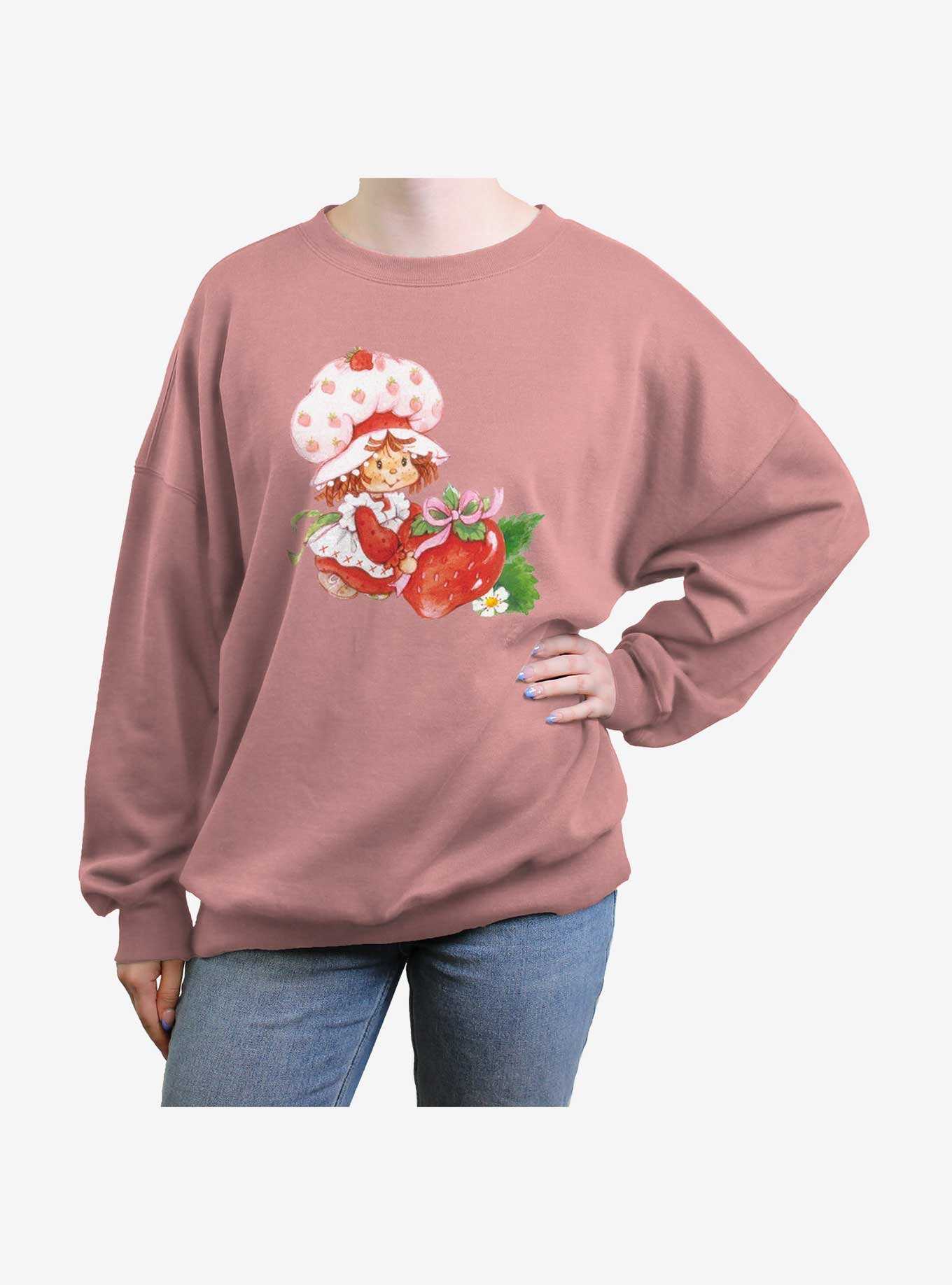 Strawberry Shortcake Bow Girls Oversized Sweatshirt, , hi-res