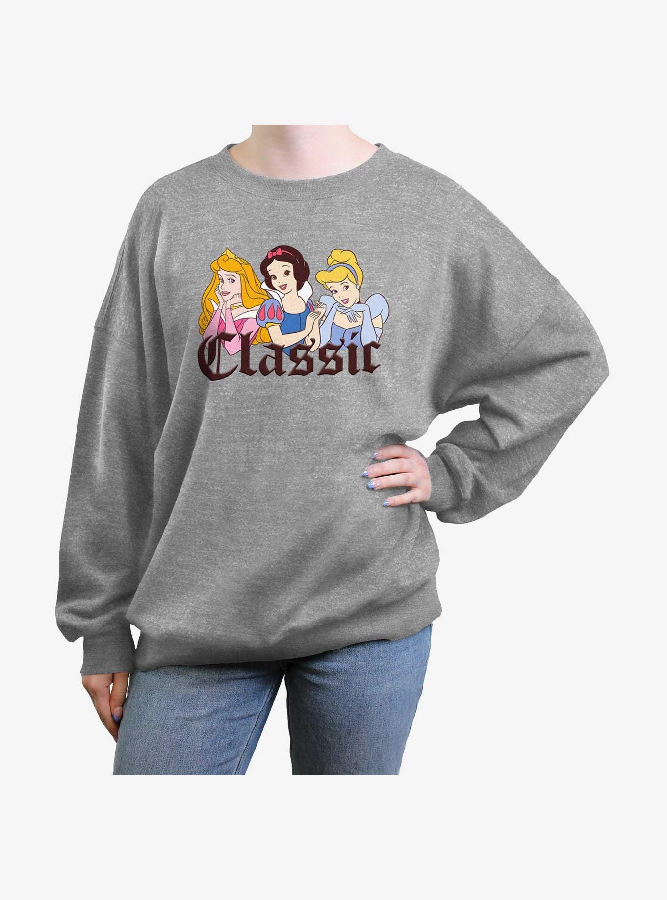 Disney Princesses Classic Girls Oversized Sweatshirt, HEATHER GR, hi-res