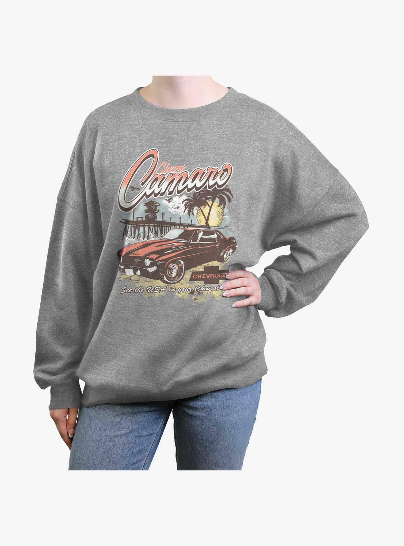 General Motors Vintage Camaro Girls Oversized Sweatshirt, , hi-res