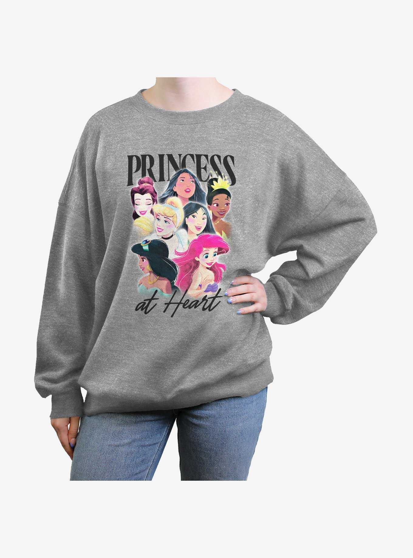 Disney Princesses Princess At Heart Girls Oversized Sweatshirt, , hi-res
