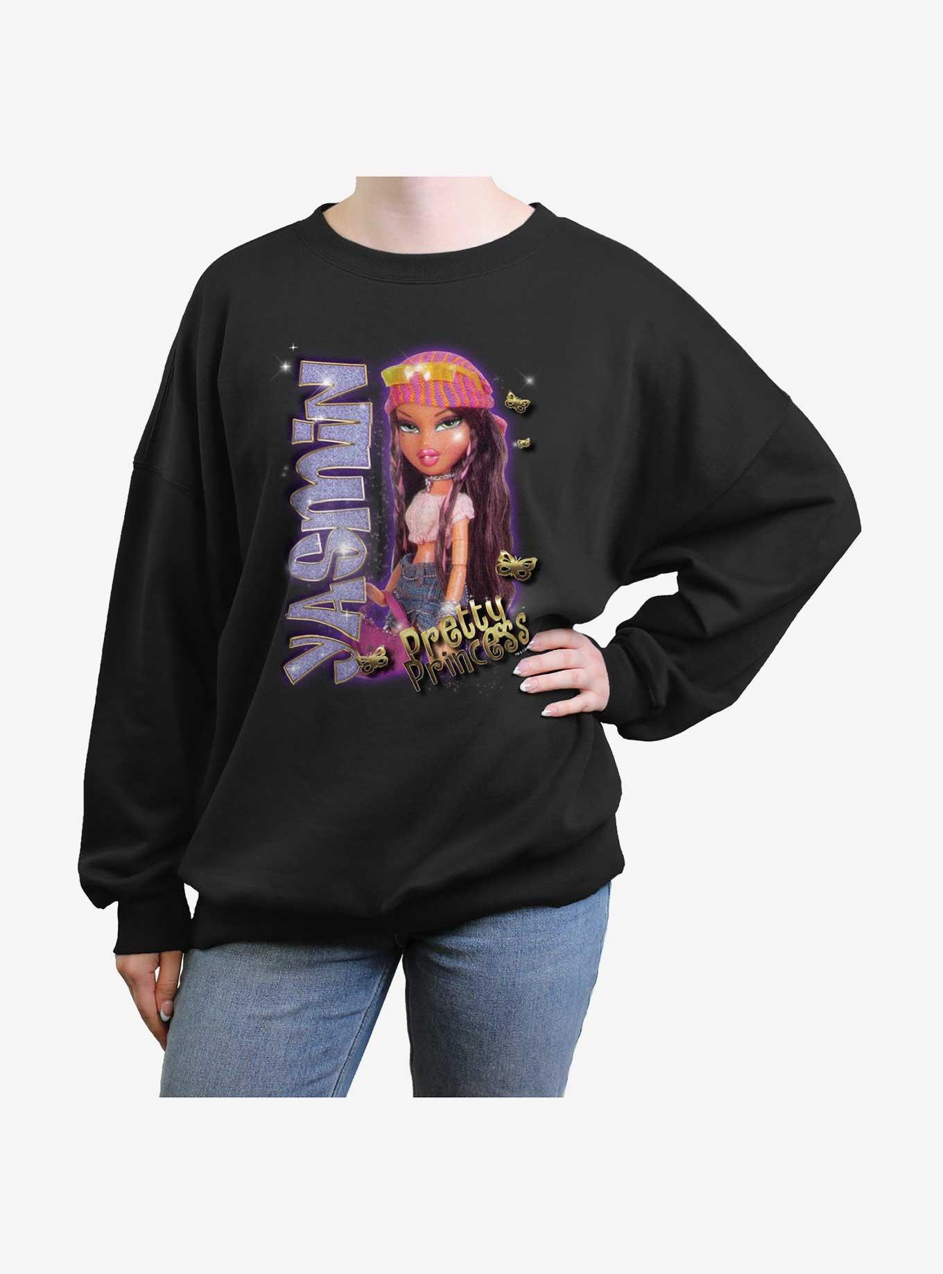 Bratz Yasmin Pretty Princess Girls Oversized Sweatshirt, BLACK, hi-res