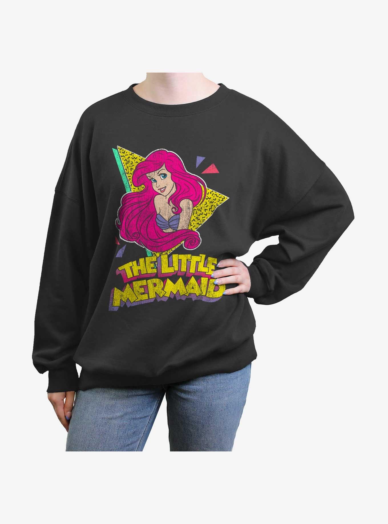 Disney The Little Mermaid Retro Portrait Girls Oversized Sweatshirt, , hi-res