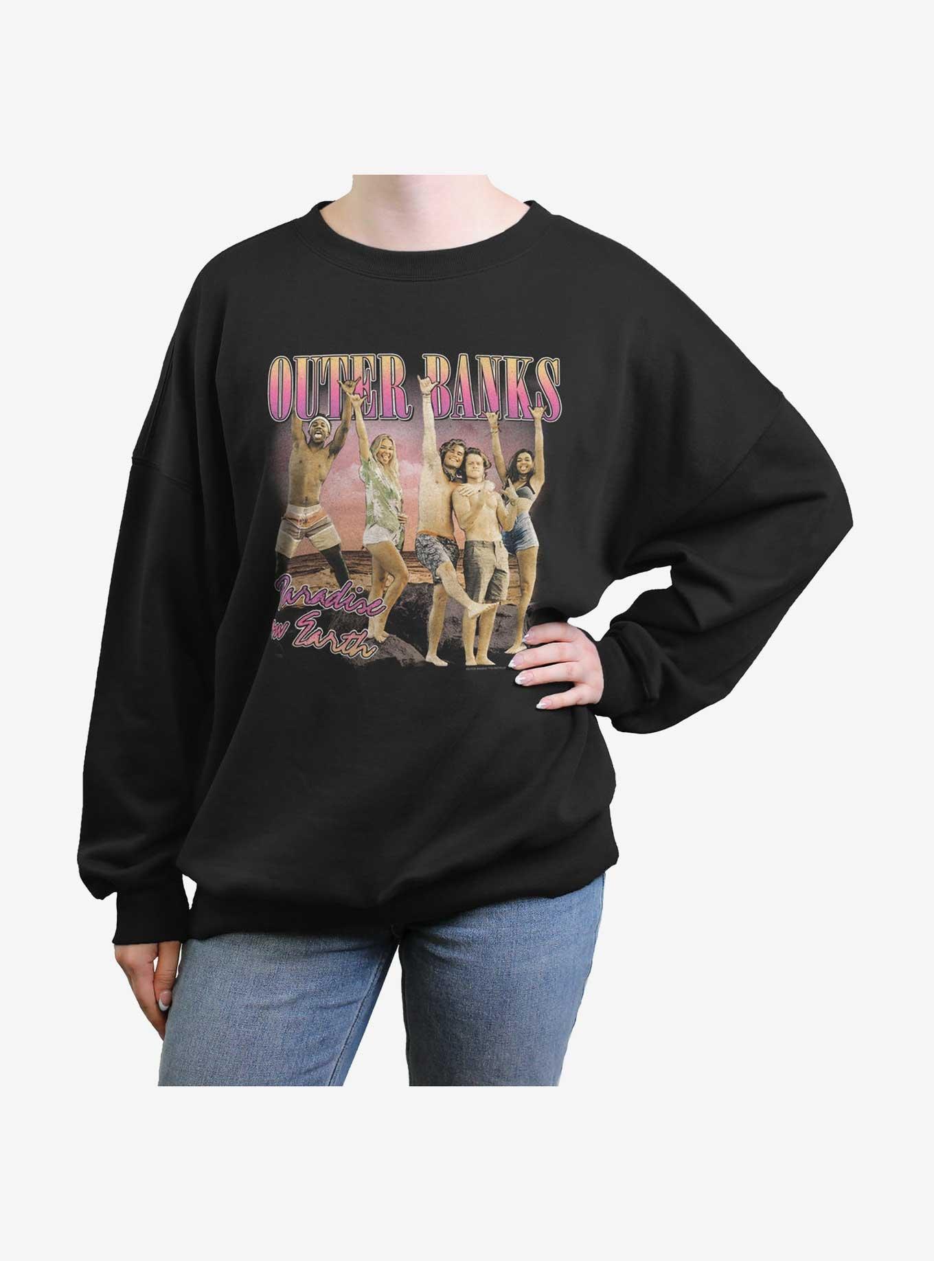 Outer Banks Squad Girls Oversized Sweatshirt, BLACK, hi-res