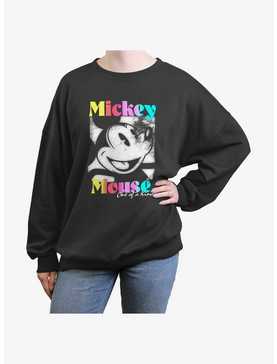 Disney Mickey Mouse one of a kind distressed Girls Oversized Sweatshirt, , hi-res