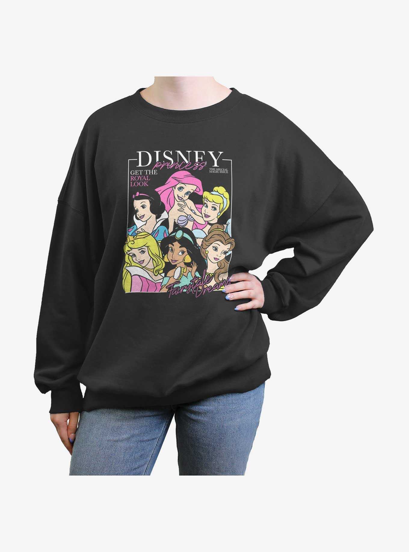 Disney Princesses Royal Look Magazine Cover Girls Oversized Sweatshirt, , hi-res
