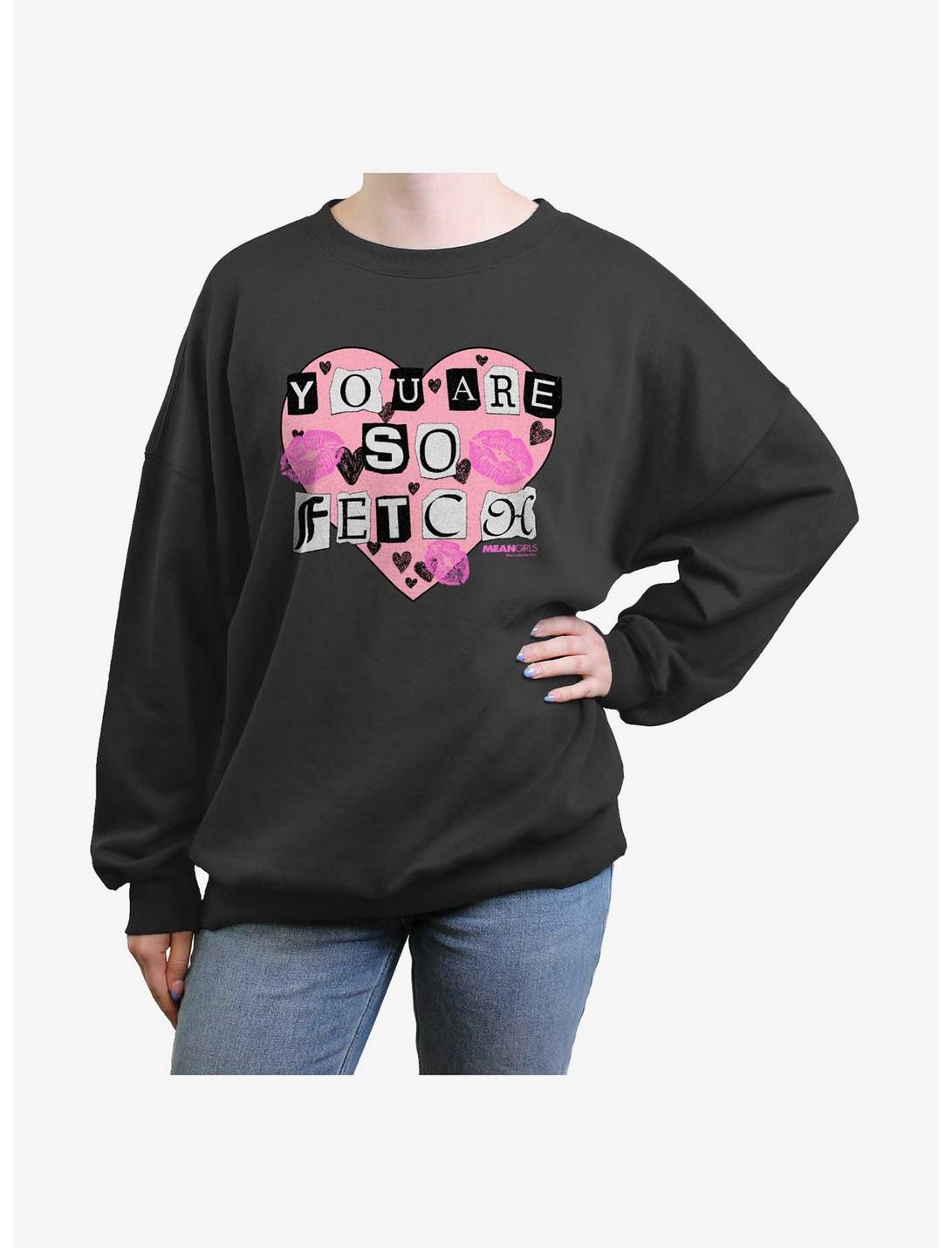 Mean Girls You Are So Fetch Girls Oversized Sweatshirt, CHARCOAL, hi-res