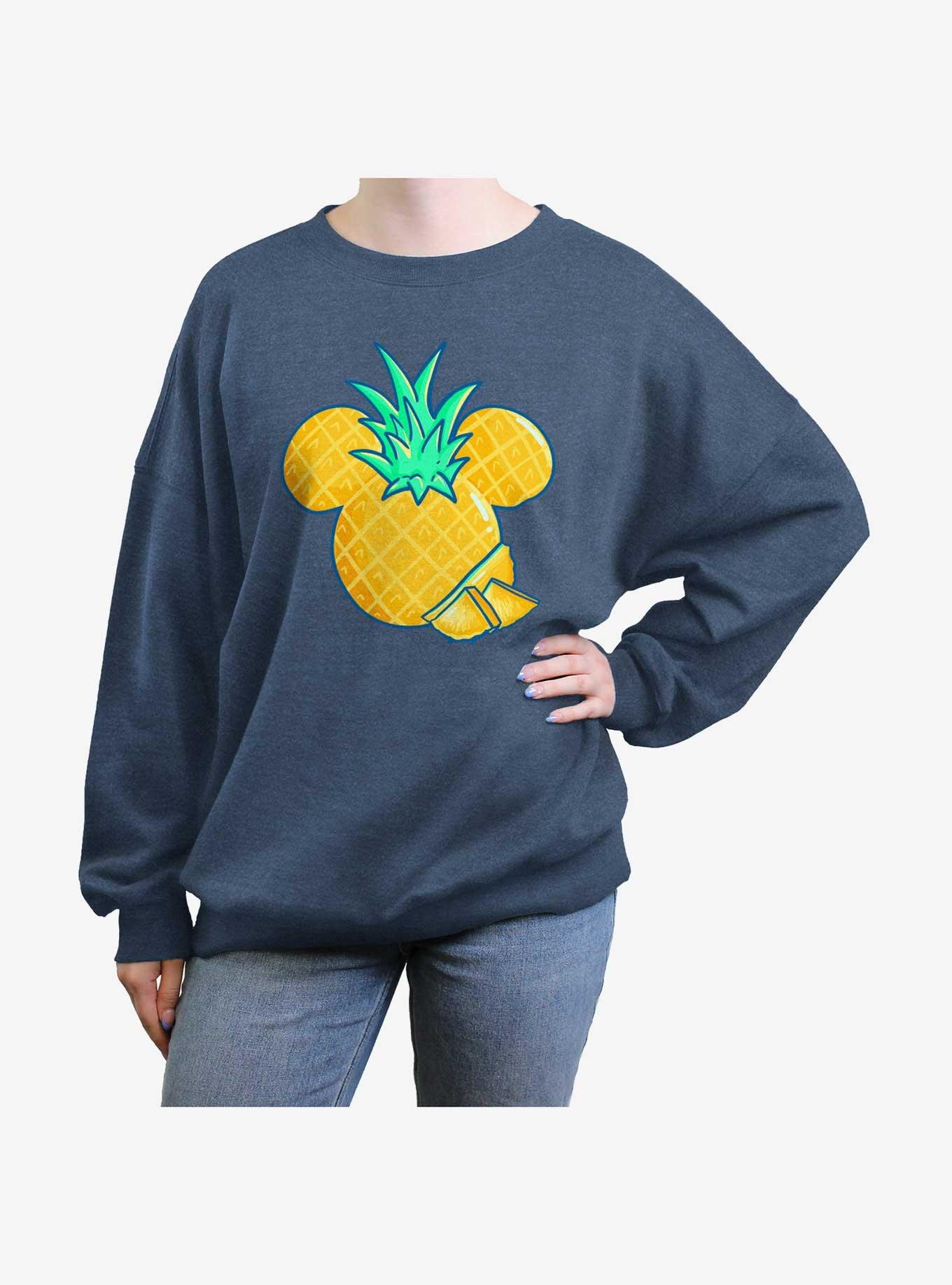 Disney Mickey Mouse Pineapple Womens Oversized Sweatshirt, BLUEHTR, hi-res
