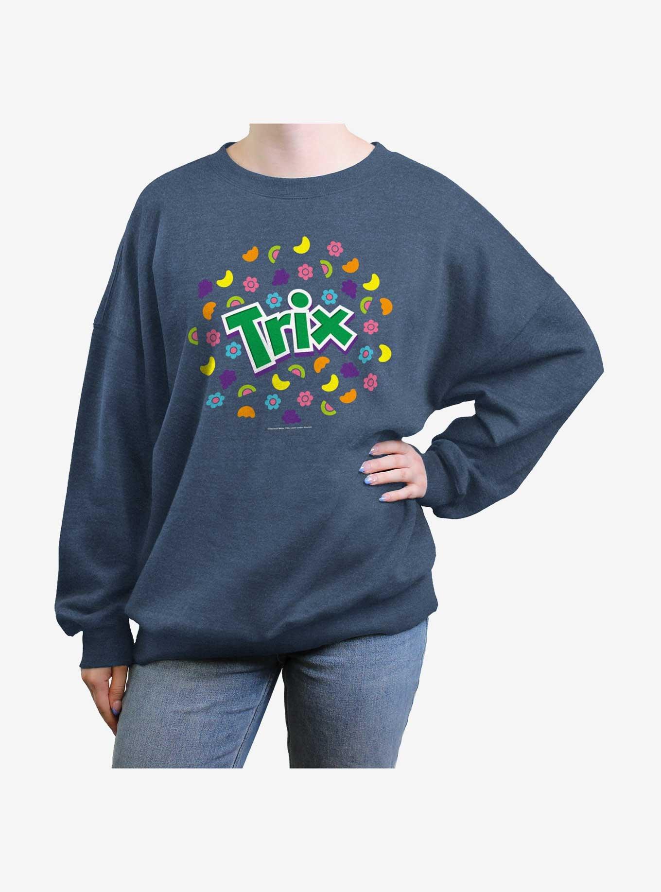 Trix Jumble Cereal Womens Oversized Sweatshirt, BLUEHTR, hi-res