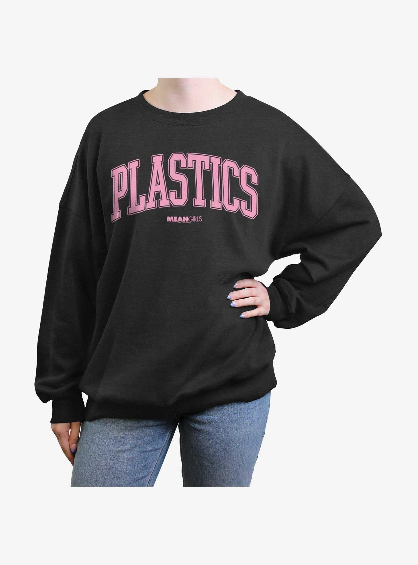 Mean Girls Plastics Womens Oversized Sweatshirt, CHAR HTR, hi-res