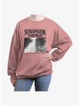 Stranger Things Upside Down Photo Womens Oversized Sweatshirt, DESERTPNK, hi-res