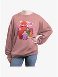 Disney Pixar Turning Red Panda Group Womens Oversized Sweatshirt, DESERTPNK, hi-res