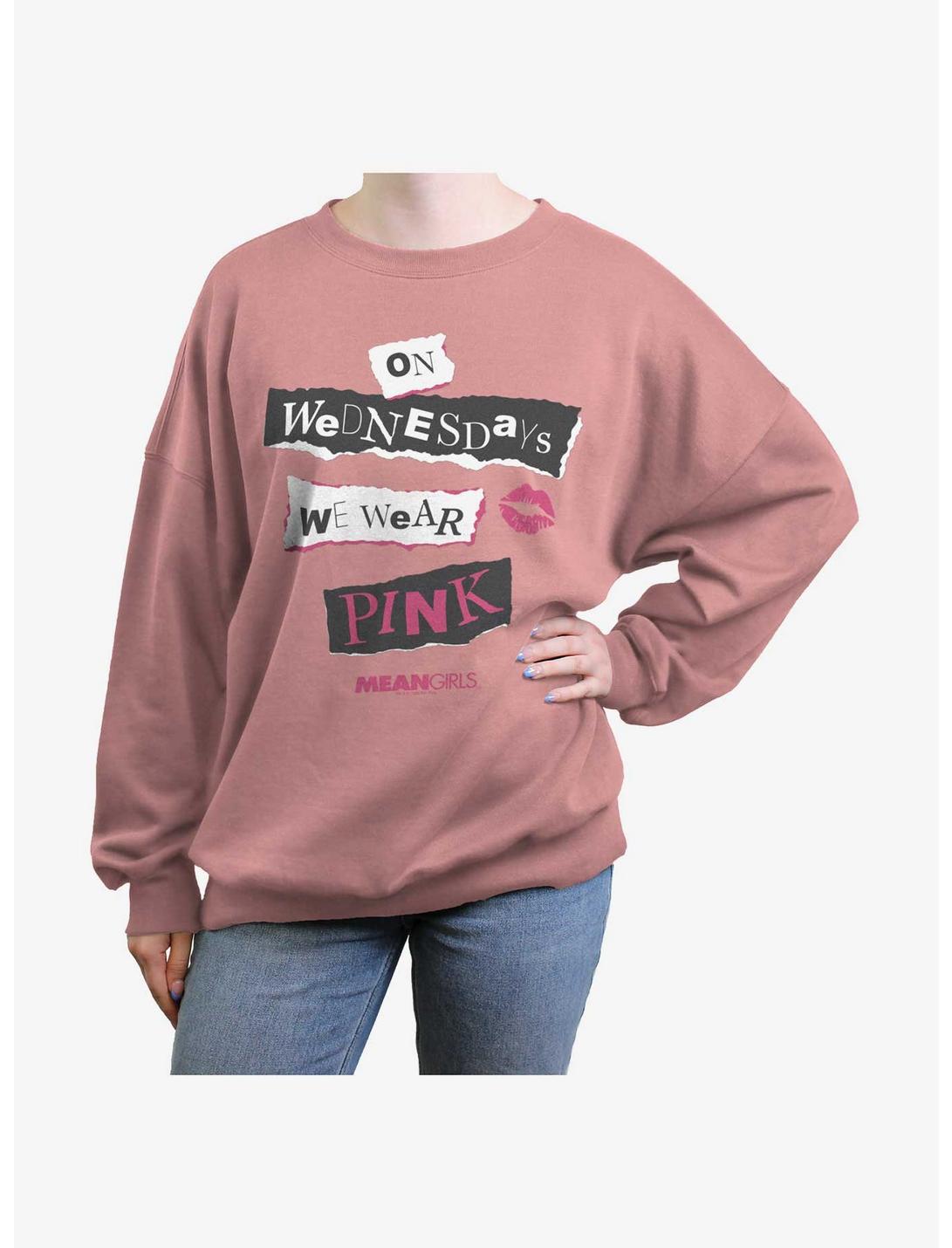 Mean Girls Wednesdays We Wear Pink Womens Oversized Sweatshirt, DESERTPNK, hi-res
