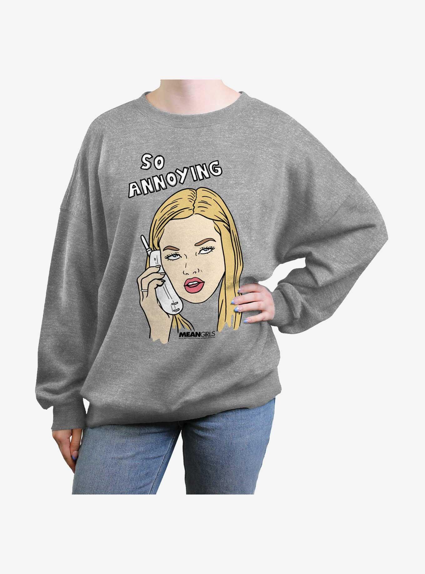 Mean Girls So Annoying Womens Oversized Sweatshirt, HEATHER GR, hi-res
