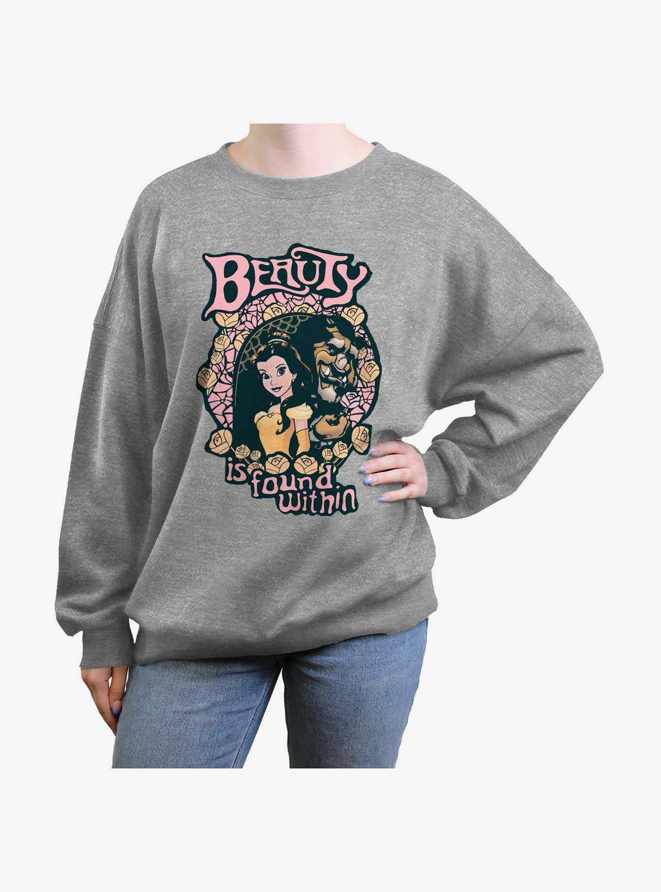 Disney Beauty And The Beast Found Within Womens Oversized Sweatshirt, , hi-res