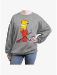 The Simpsons Devil Bart Womens Oversized Sweatshirt, HEATHER GR, hi-res