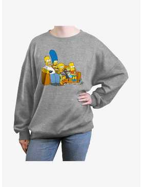 The Simpsons Family Couch Womens Oversized Sweatshirt, , hi-res