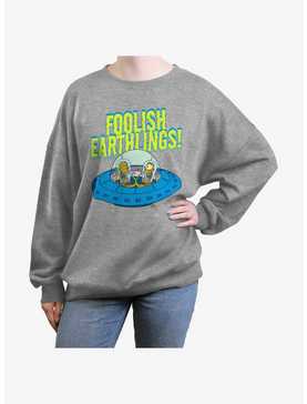 The Simpsons Foolish Earthlings Womens Oversized Sweatshirt, , hi-res