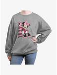 Disney Minnie Mouse Lean Name Womens Oversized Sweatshirt, HEATHER GR, hi-res