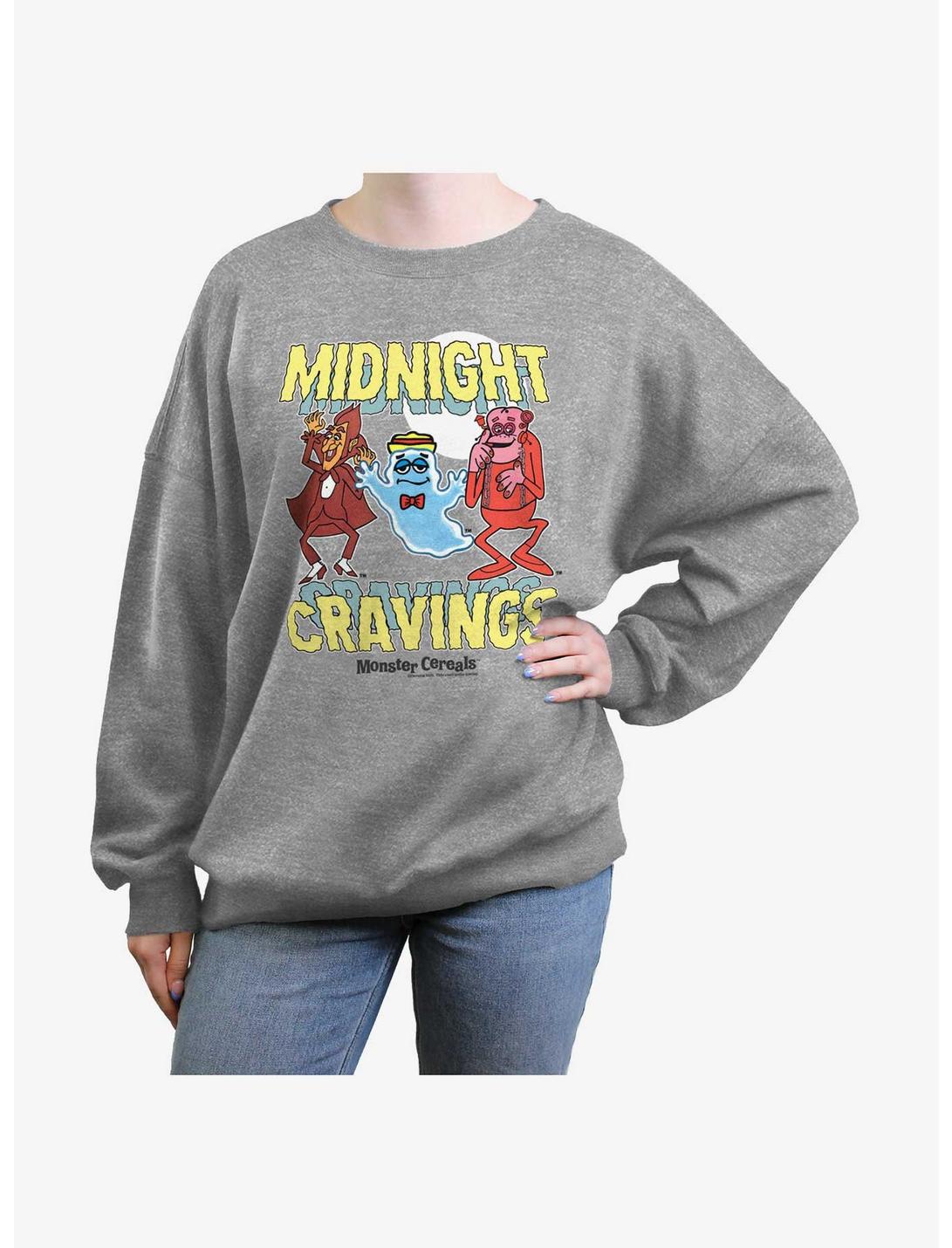 Midnight Munchies Midnight Cravings Womens Oversized Sweatshirt, HEATHER GR, hi-res