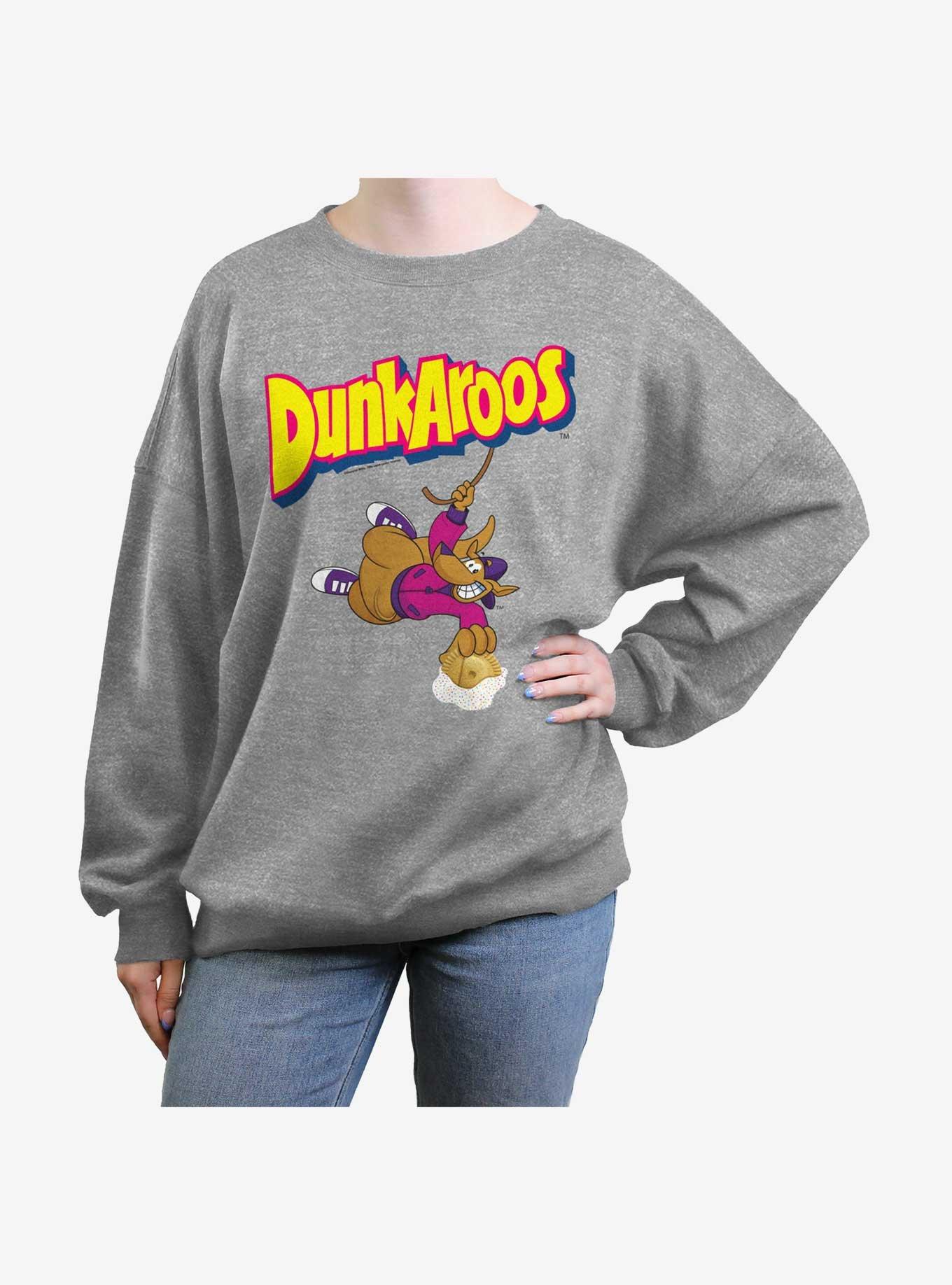 Dunkaroos Dunking Womens Oversized Sweatshirt, HEATHER GR, hi-res