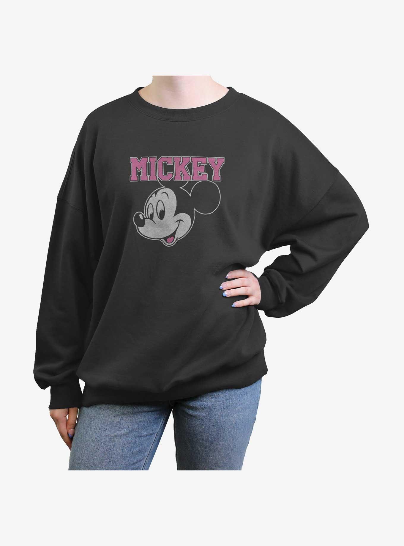 Disney Mickey Mouse collegiate head Womens Oversized Sweatshirt, , hi-res