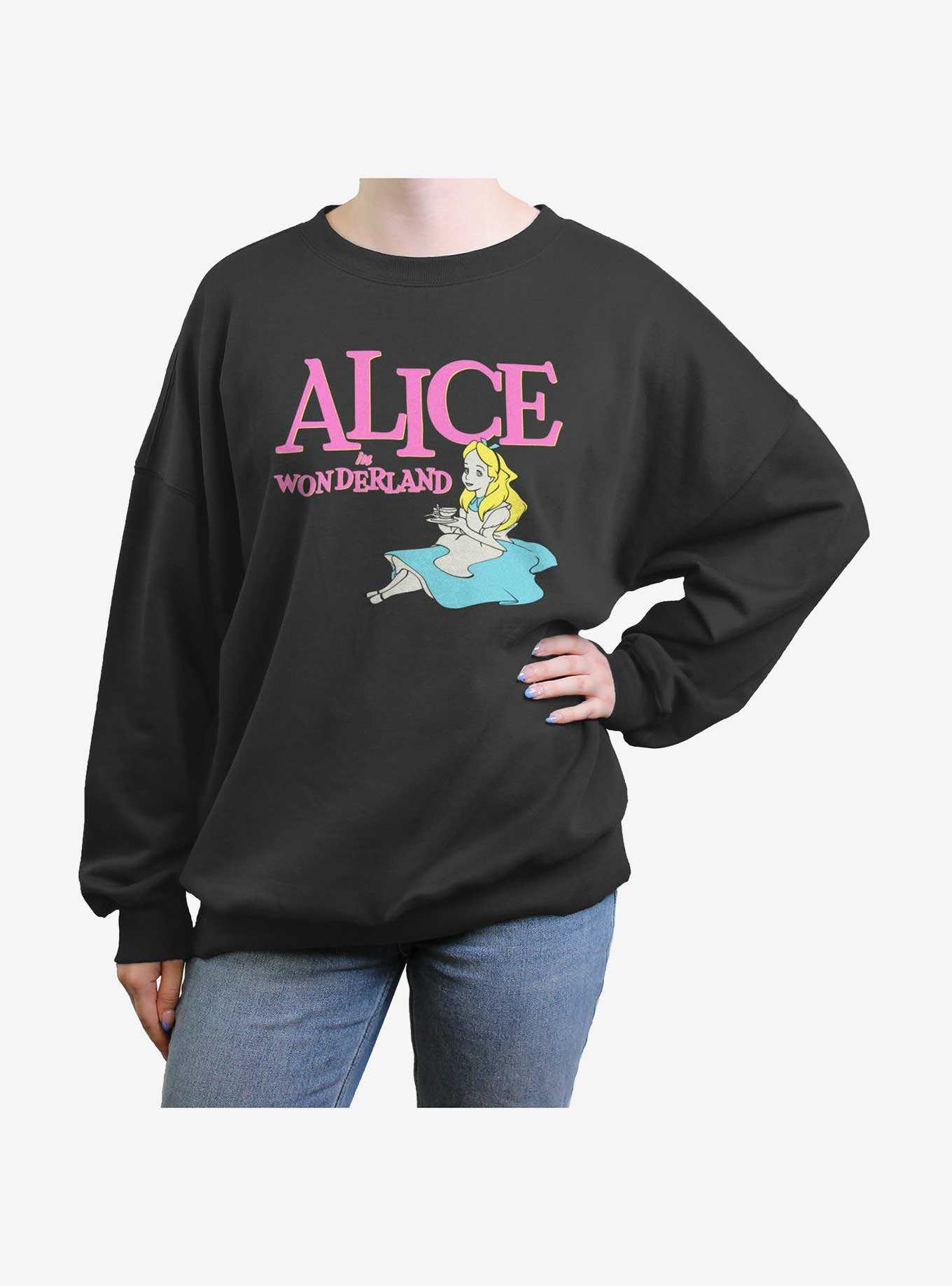 Disney Alice In Wonderland Tea Party Womens Oversized Sweatshirt, , hi-res