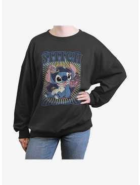 Disney Lilo & Stitch Groovy Stitch Womens Oversized Sweatshirt, , hi-res