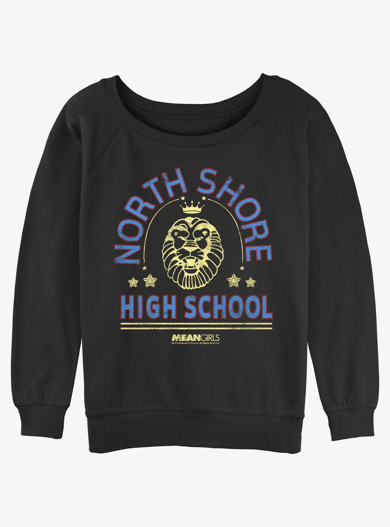 Mean Girls North Shore High School Girls Slouchy Sweatshirt, BLACK, hi-res
