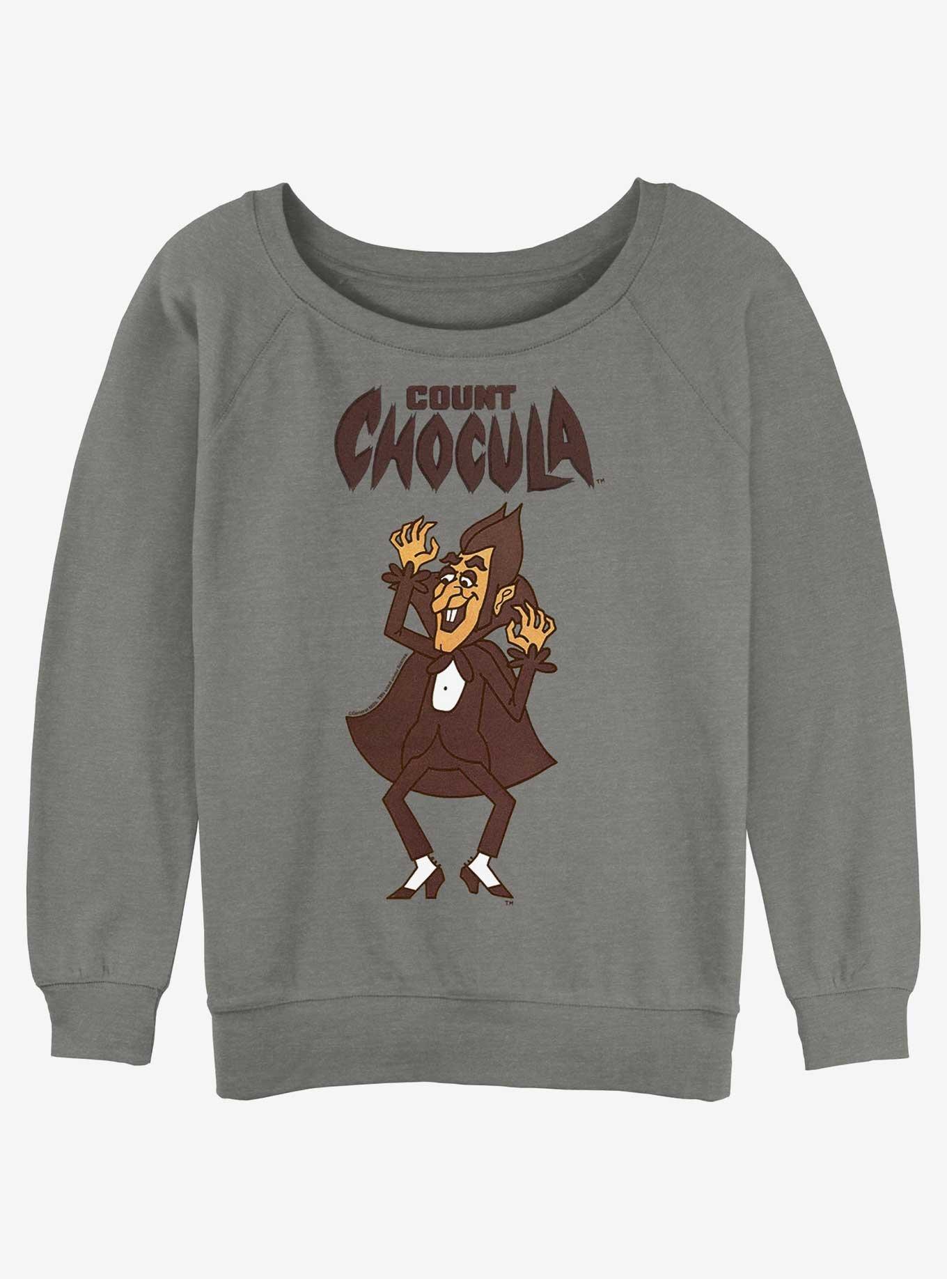 Count Chocula Portrait Girls Slouchy Sweatshirt, GRAY HTR, hi-res