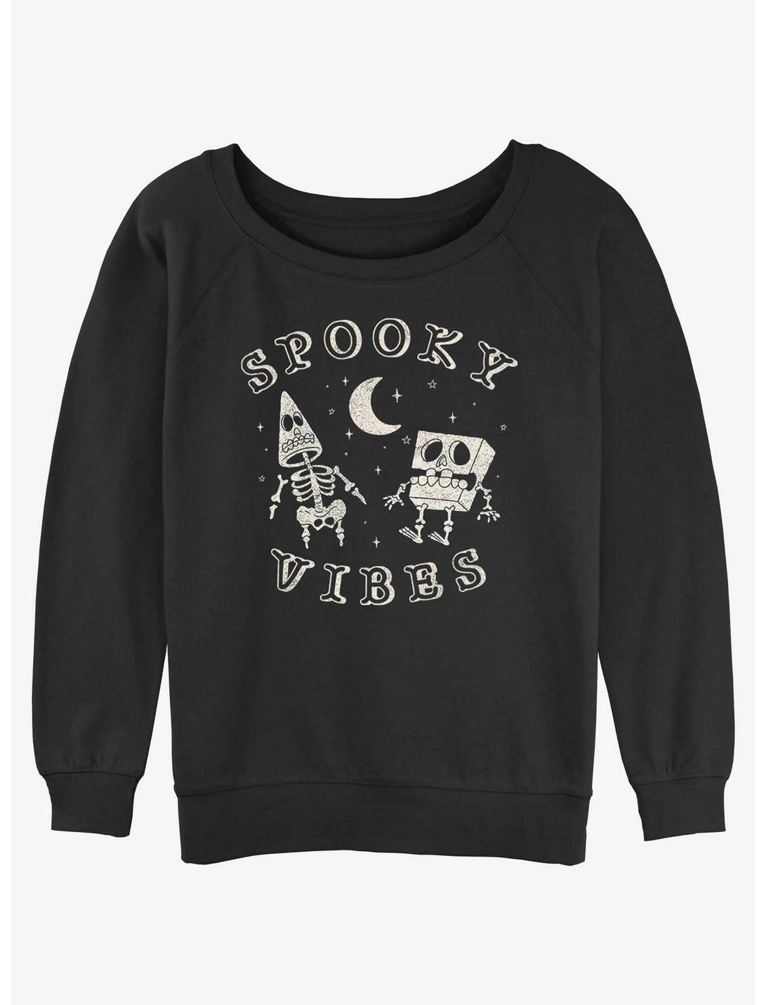 SpongeBob SquarePants Spooky Vibes Girls Slouchy Sweatshirt, BLACK, hi-res