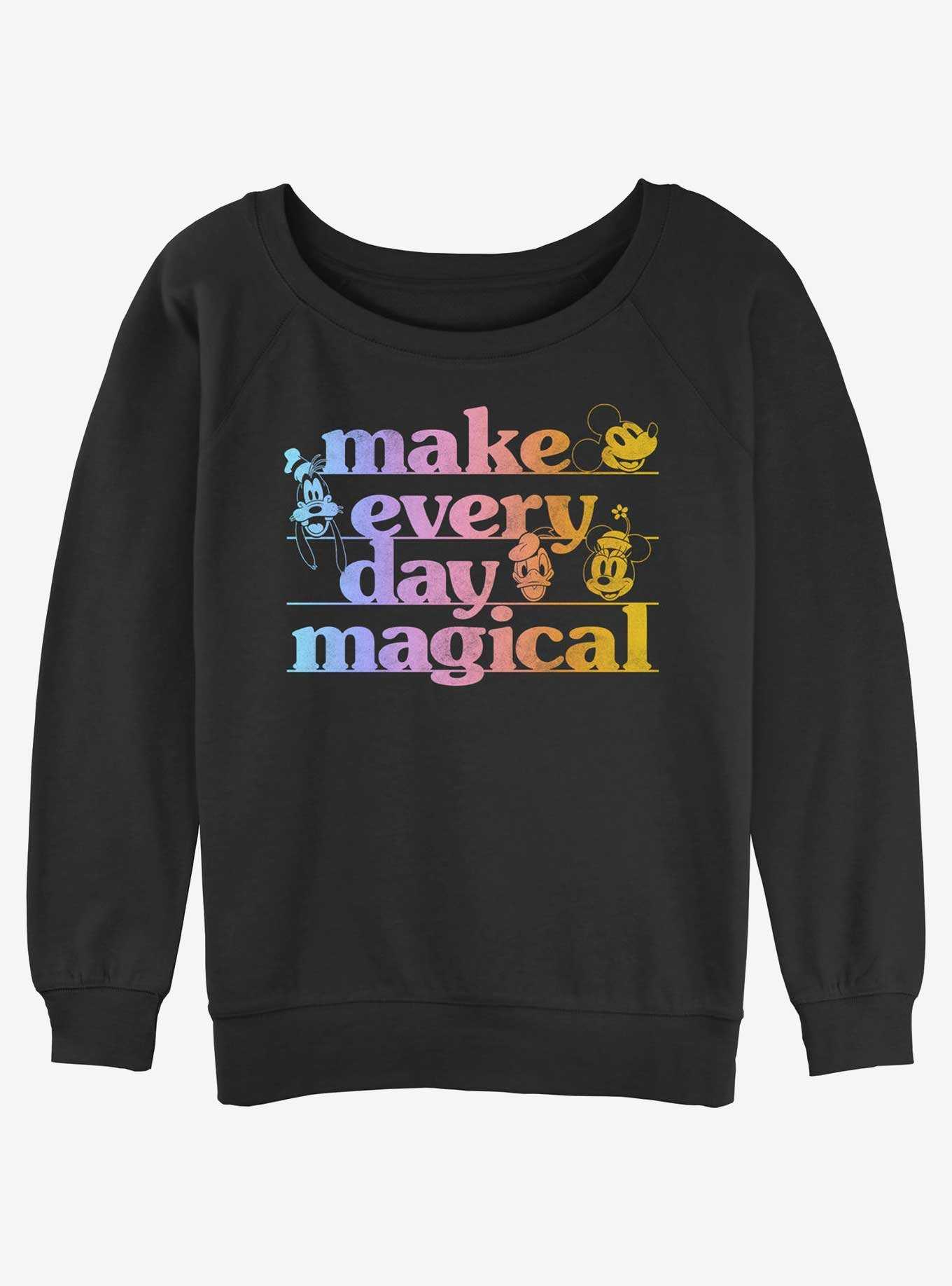 Disney Mickey Mouse every day magical Girls Slouchy Sweatshirt, , hi-res