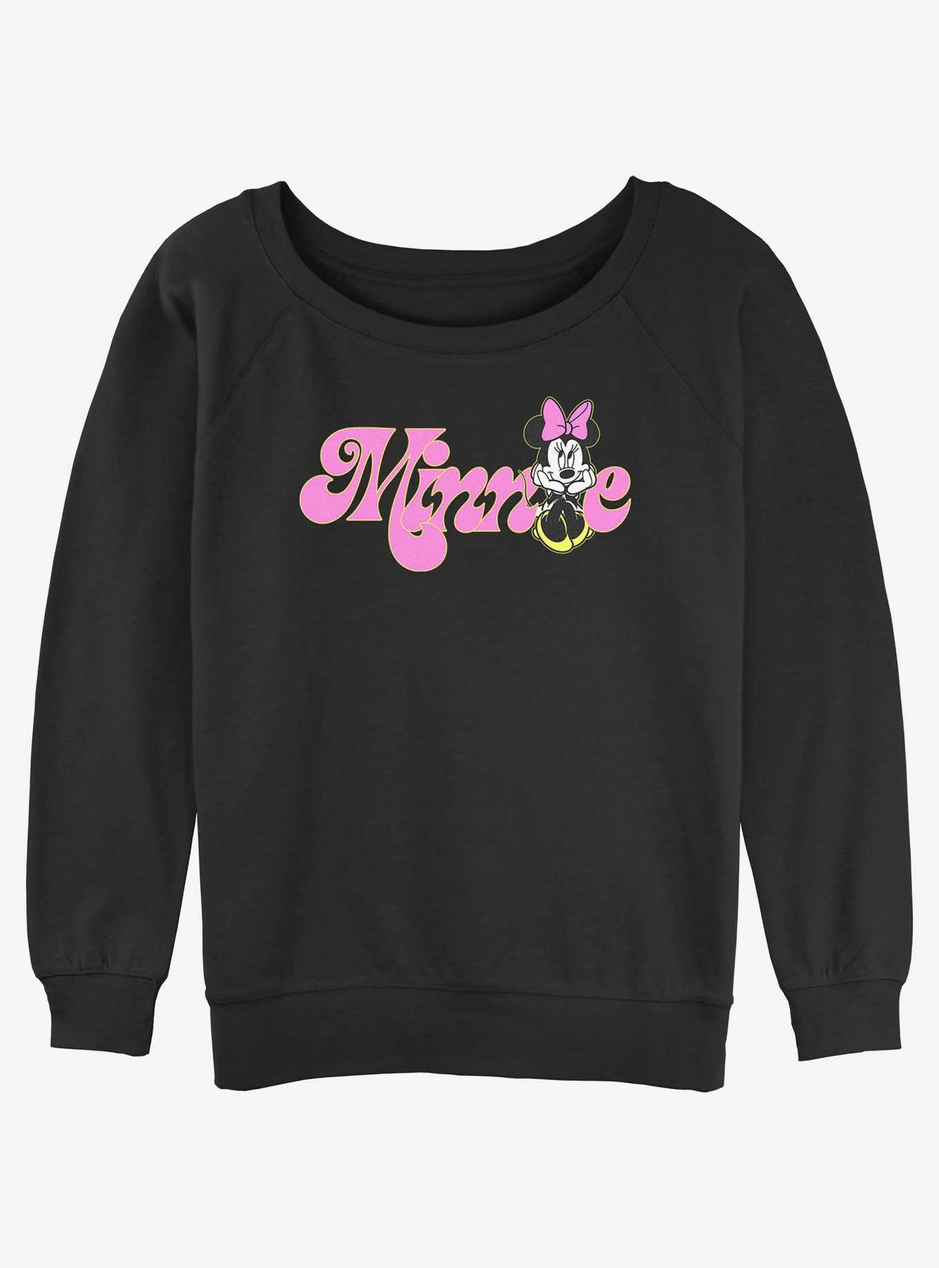Disney Minnie Mouse Soft Pop Girls Slouchy Sweatshirt, BLACK, hi-res