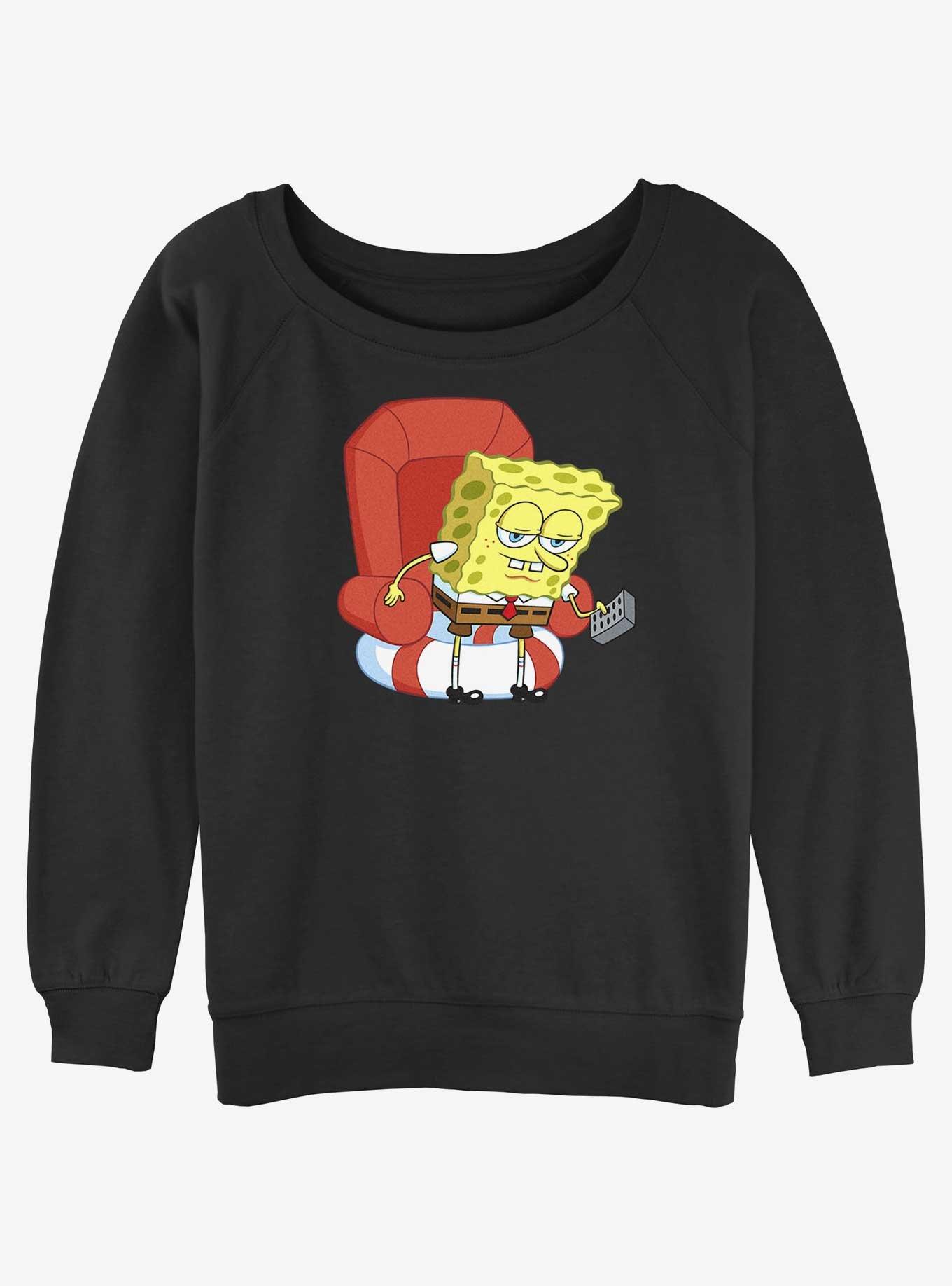 SpongeBob SquarePants Imma Head Out Girls Slouchy Sweatshirt, BLACK, hi-res