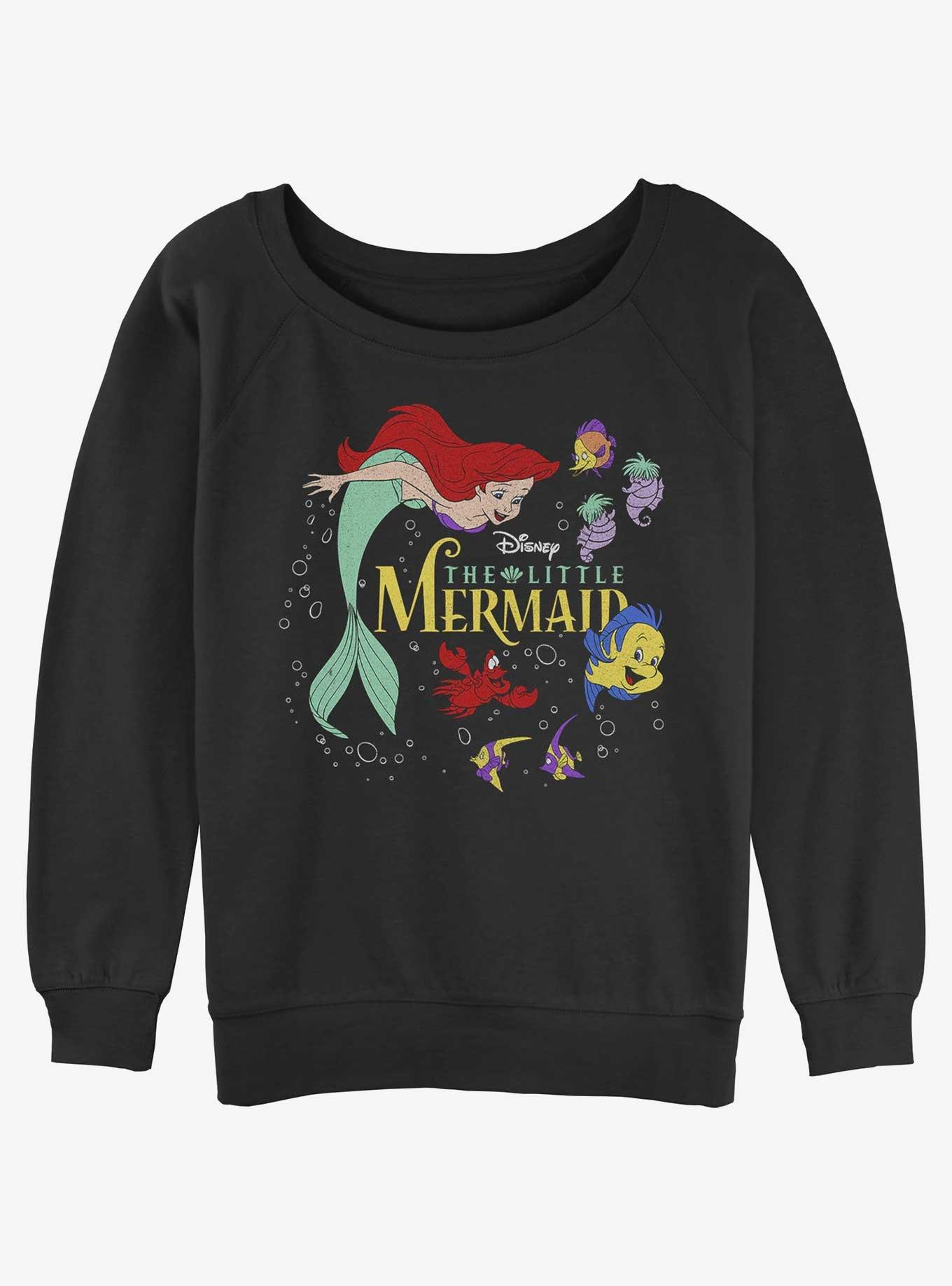 Disney The Little Mermaid Sea Creatures Girls Slouchy Sweatshirt, , hi-res