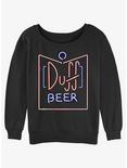 The Simpsons Duff Beer Girls Slouchy Sweatshirt, BLACK, hi-res