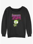 Invader Zim Gir Logo Girls Slouchy Sweatshirt, BLACK, hi-res