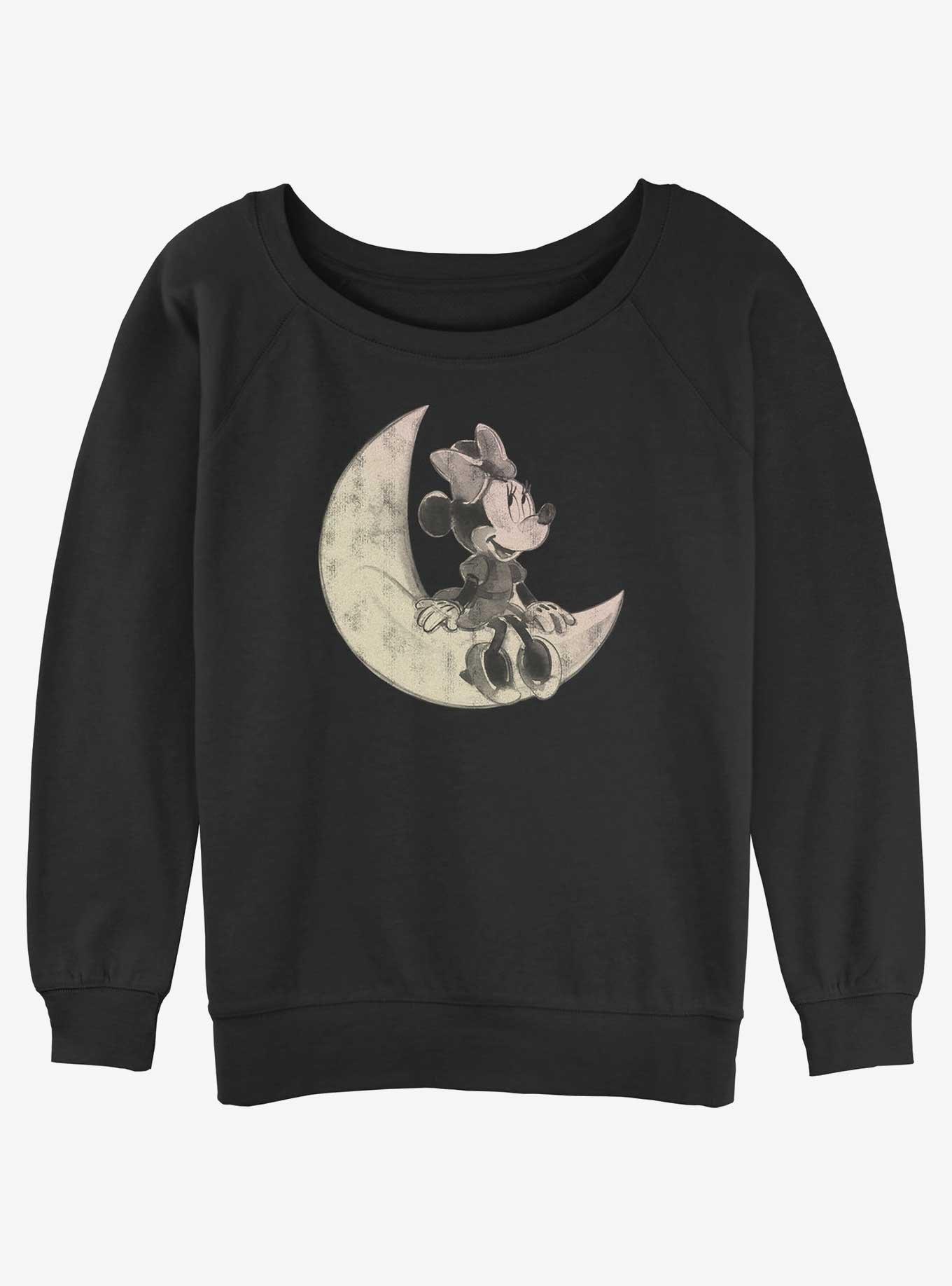 Disney Minnie Mouse On The Moon Girls Slouchy Sweatshirt, BLACK, hi-res
