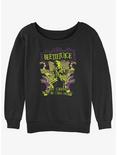 Beetlejuice Ghost With The Most Girls Slouchy Sweatshirt, BLACK, hi-res