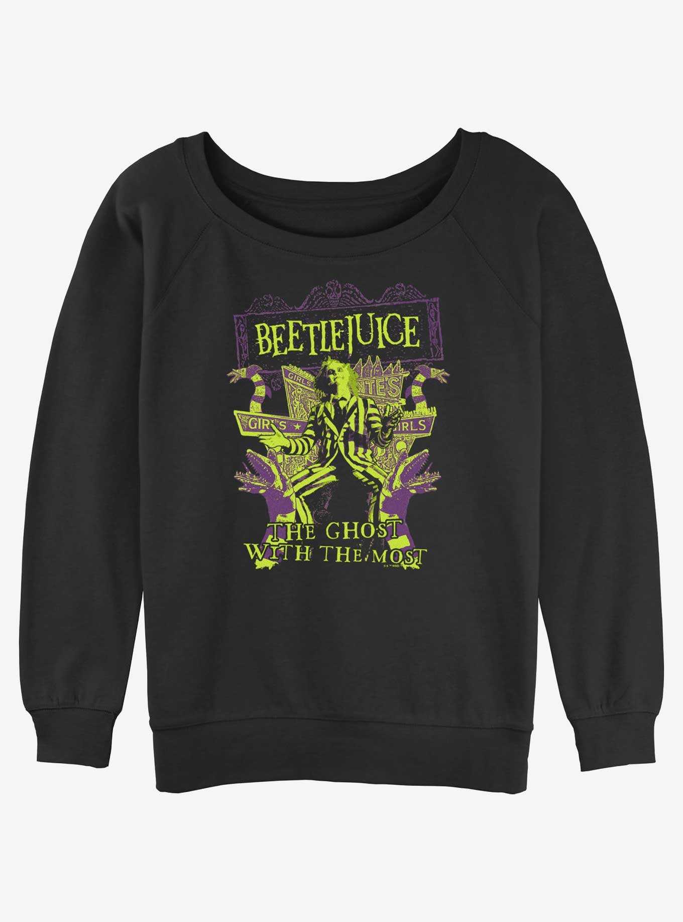 Beetlejuice Ghost With The Most Girls Slouchy Sweatshirt, , hi-res
