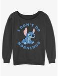 Disney Lilo & Stitch Don't Do Mornings Girls Slouchy Sweatshirt, CHAR HTR, hi-res