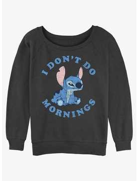 Disney Lilo & Stitch Don't Do Mornings Girls Slouchy Sweatshirt, , hi-res