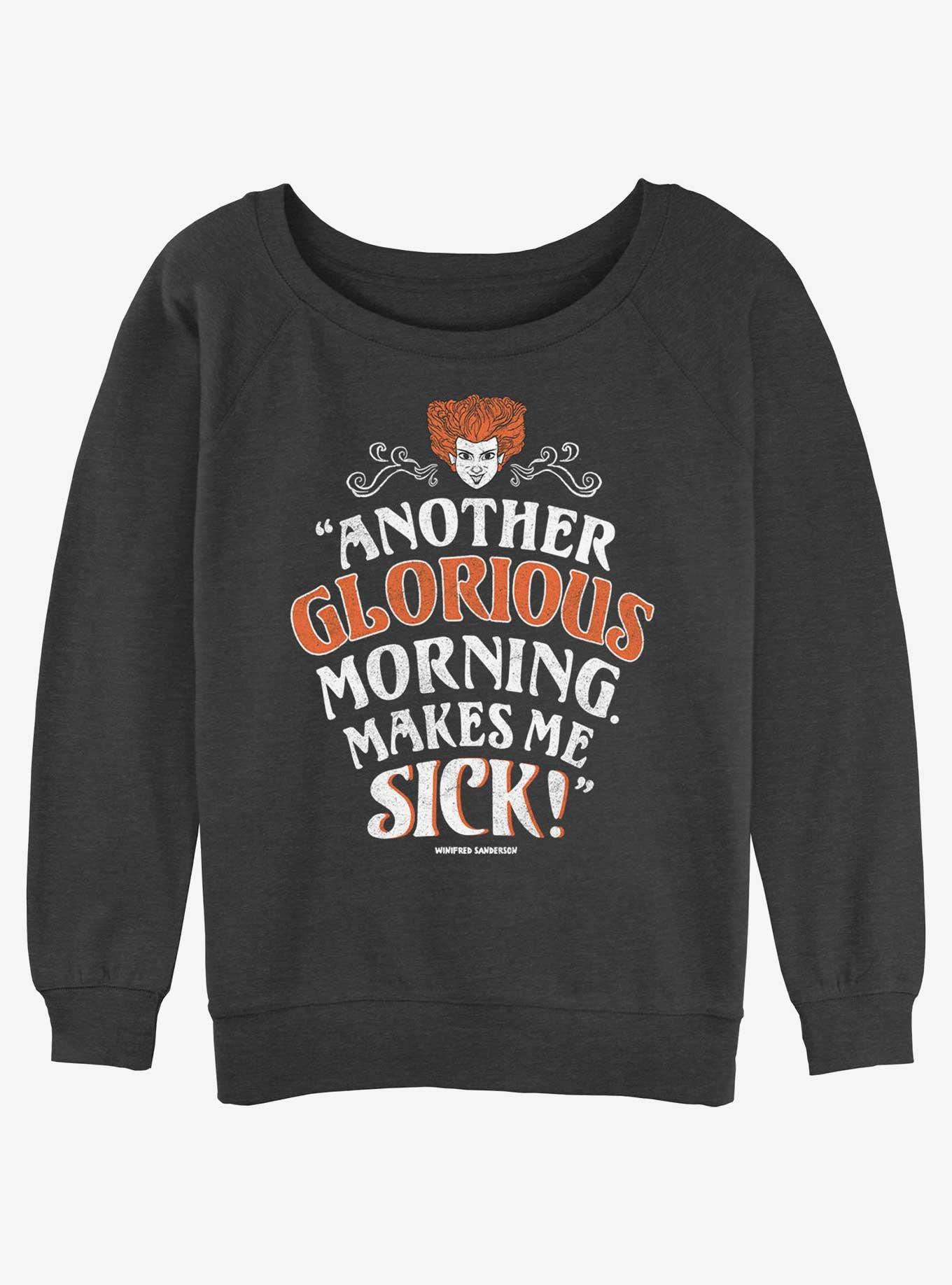 Disney Hocus Pocus Another Glorious Morning Girls Slouchy Sweatshirt, CHAR HTR, hi-res