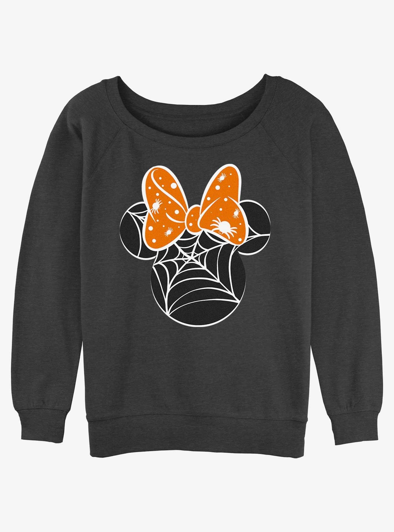 Disney Minnie Mouse Webs Girls Slouchy Sweatshirt, CHAR HTR, hi-res