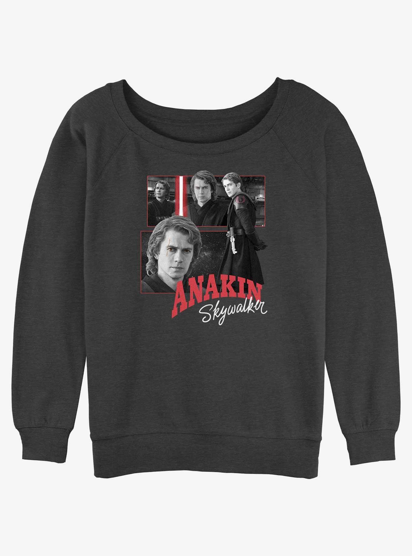 Star Wars Ahsoka Anakin Dark Side Girls Slouchy Sweatshirt, CHAR HTR, hi-res