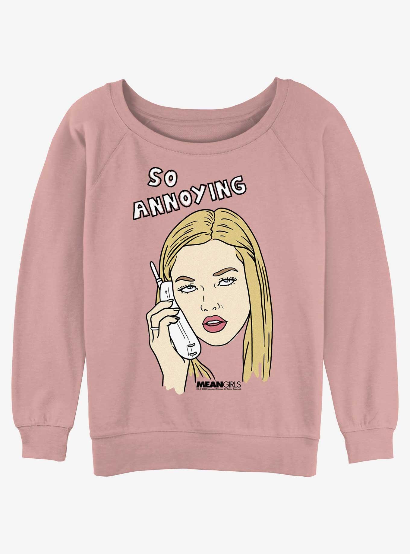 Mean Girls So Annoying Girls Slouchy Sweatshirt, DESERTPNK, hi-res