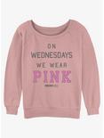 Mean Girls Wednesdays We Wear Pink Girls Slouchy Sweatshirt, DESERTPNK, hi-res