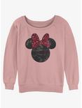 Disney Minnie Mouse Leopard Bow Girls Slouchy Sweatshirt, DESERTPNK, hi-res