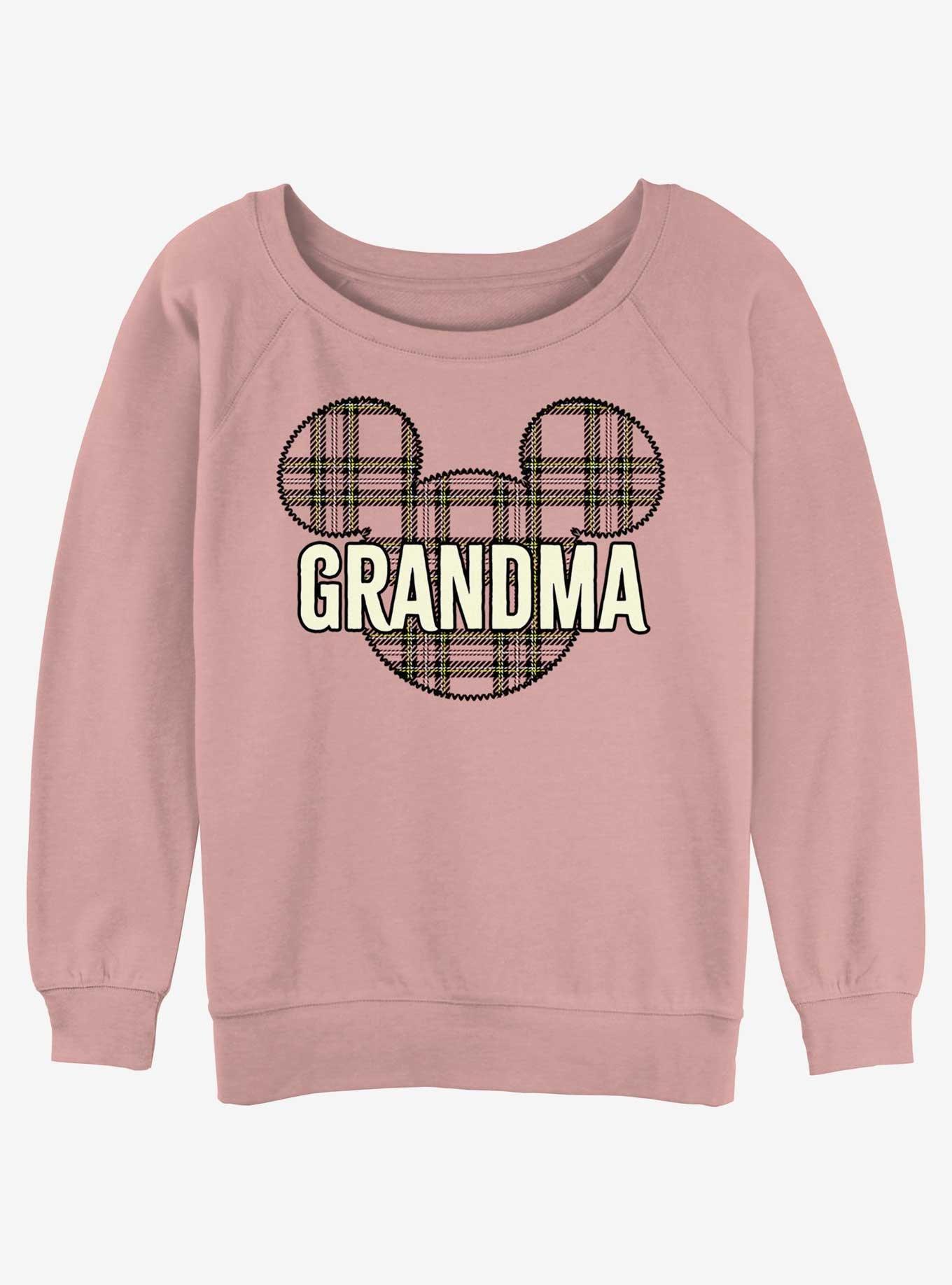 Disney Mickey Mouse Grandma pattern Girls Slouchy Sweatshirt, , hi-res